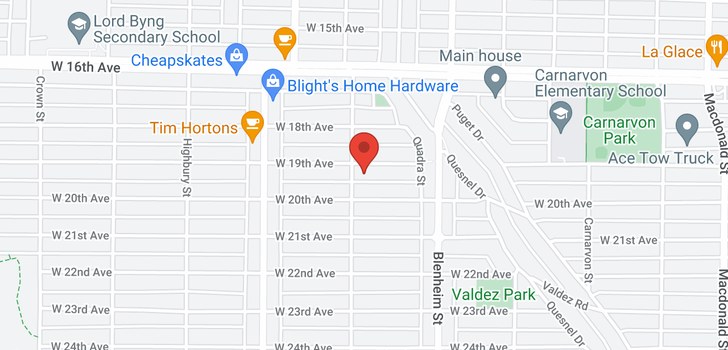 map of 3478 W 19TH AVENUE